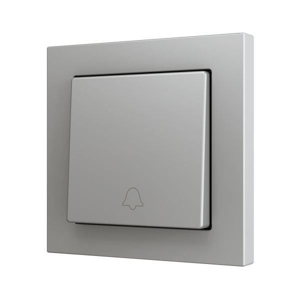 Zennio ZS55 - Soft drukknop - enkel 1-v - deurbel icoon (Zilver)