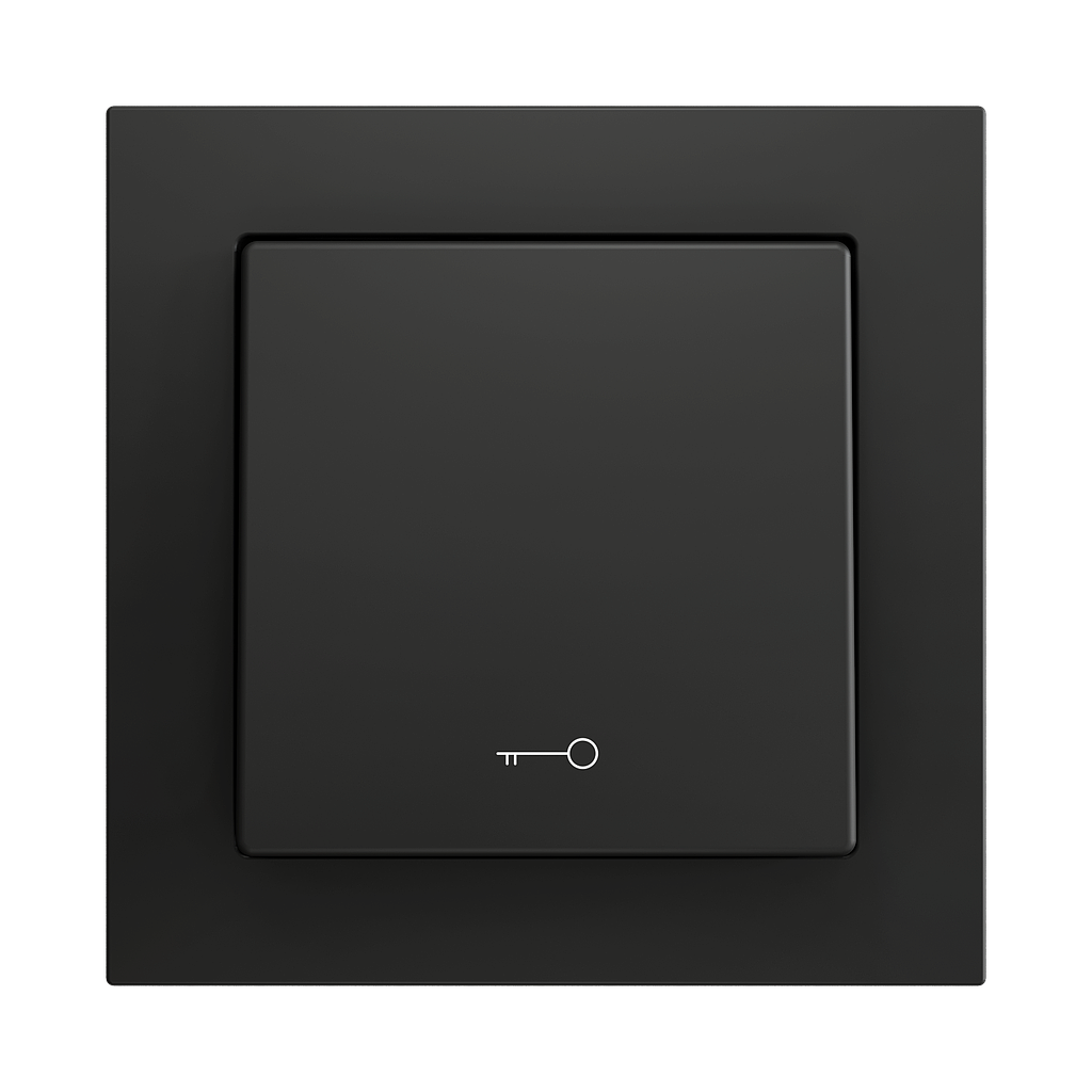 Zennio ZS55 - Soft drukknop - enkel 1-v - sleutel icoon (Antraciet)