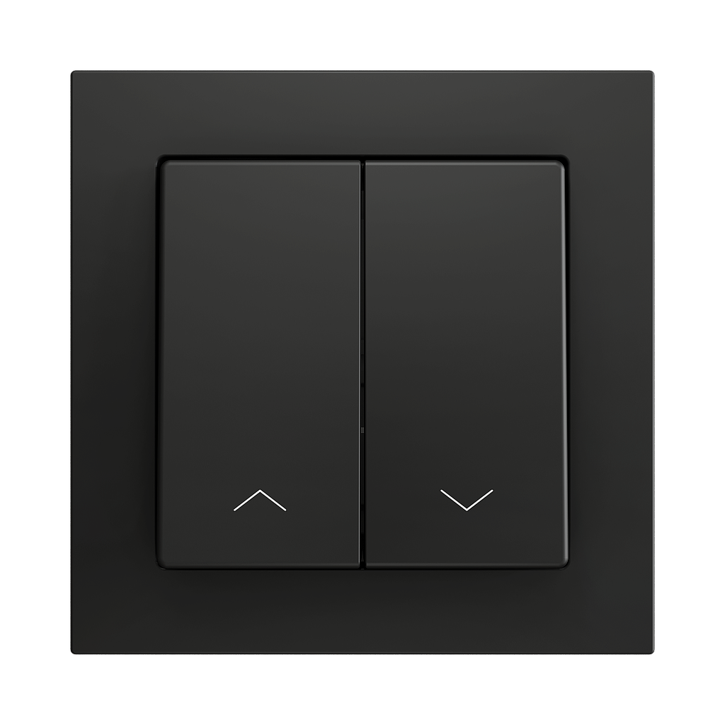 Zennio ZS55 - Bouton poussoir Soft - double 2-p - icône volet (Anthracite) - VPE=10