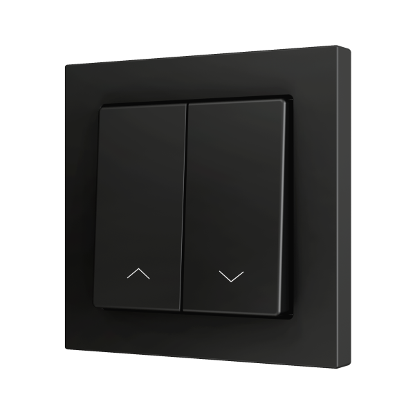 Zennio ZS55 - Bouton poussoir Soft - double 2-p - icône volet (Anthracite) - VPE=10