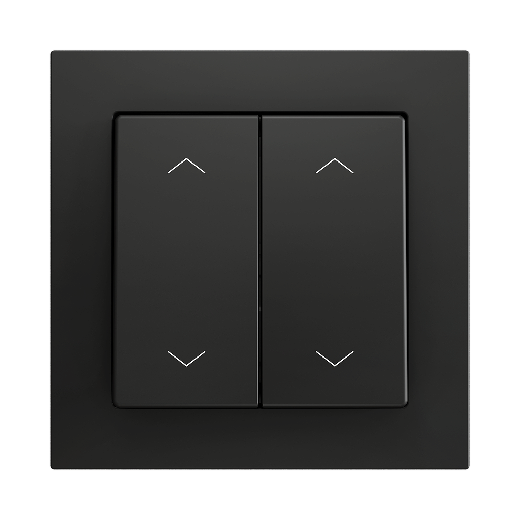 Zennio ZS55 - Bouton poussoir Soft - double 4-p - icône volet (Anthracite) - VPE=10