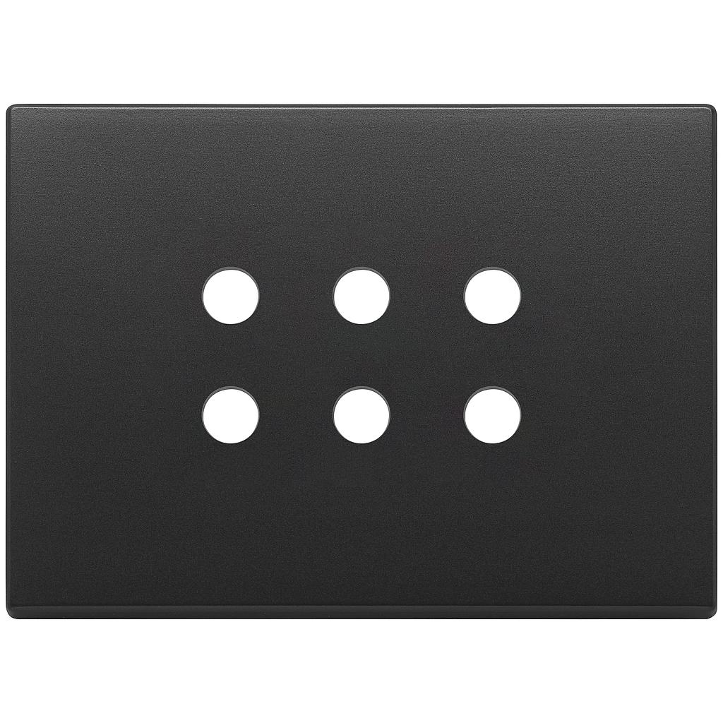 Vimar Eikon Exé Tondo - Plaque de recouvrement 3Mx6 (Anthracite)