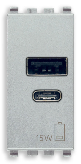 Vimar Eikon - USB A+C Voedingsunit 1M 15W 5V (next)