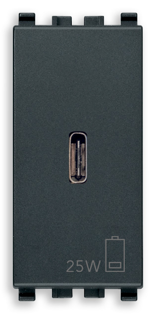 Vimar Eikon - Prise USB C  1M 25W (gris)