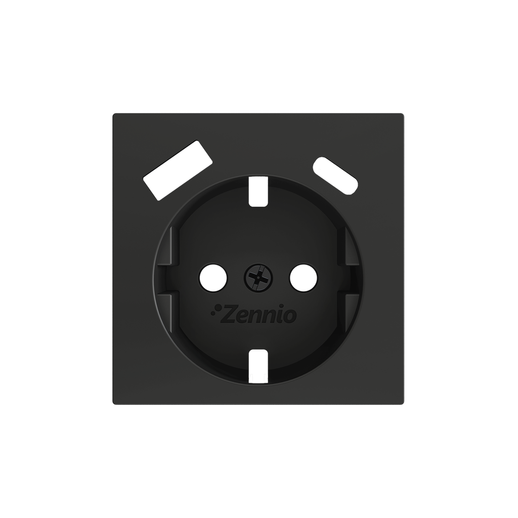 Zennio ZS55 - Cache pour base de prise Schuko avec USB C+A 55x55 mm (Anthracite)