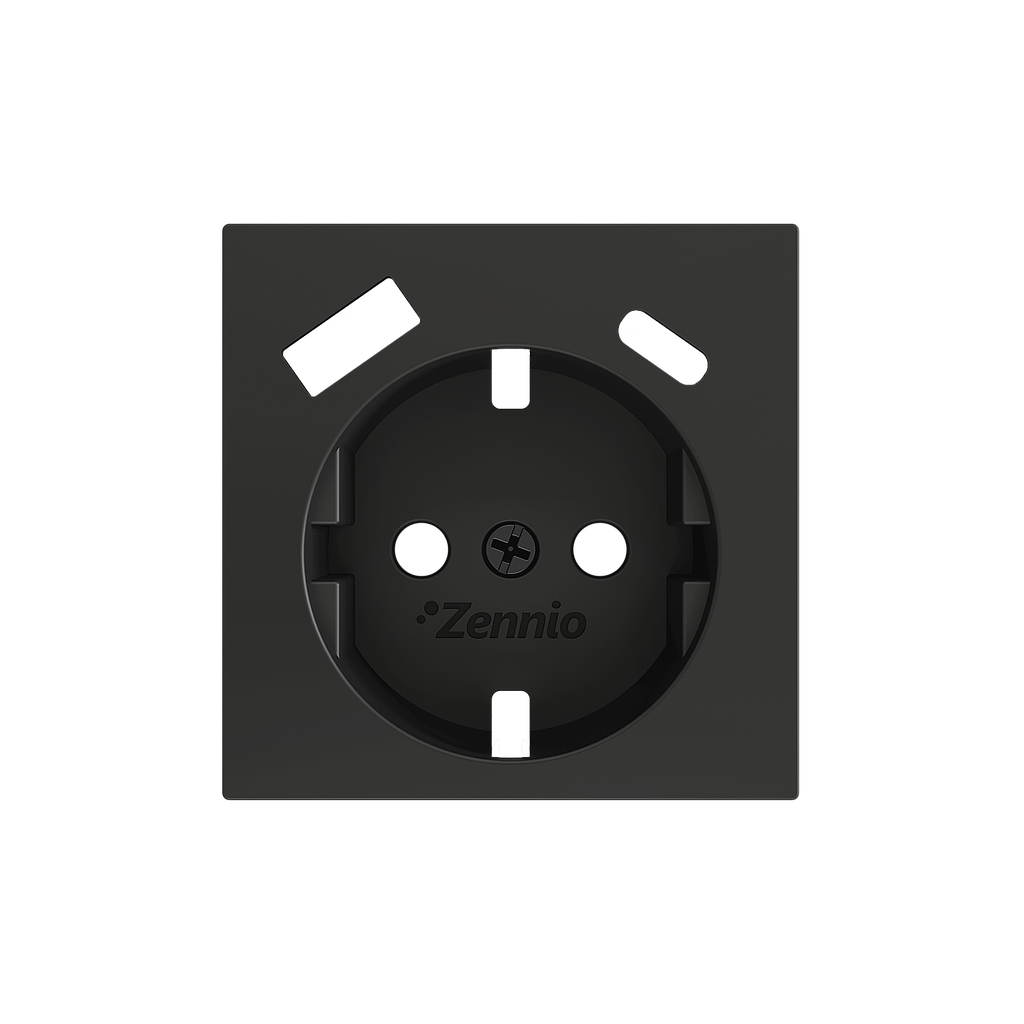 Zennio ZS55 - Centraalplaat 55x55mm voor schuko stopcontact met USB C+A (Antraciet)