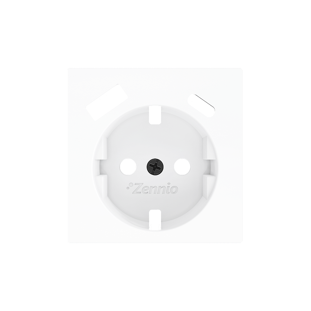 Zennio ZS55 - Centraalplaat 55x55mm voor schuko stopcontact met USB C+A (Mat wit)