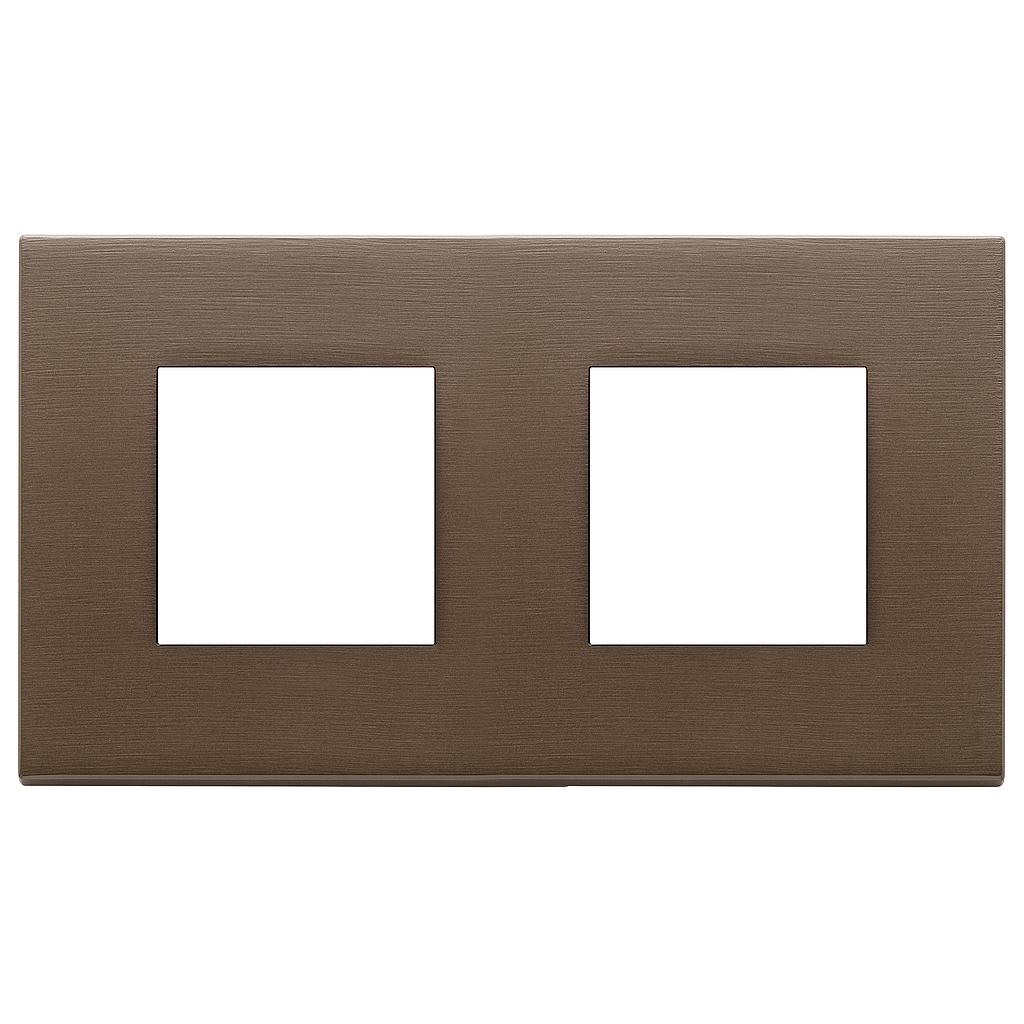 Vimar Eikon Exé - Plaque de recouvrement 4M - 2+2x71 (Métal brossé - Bronze)