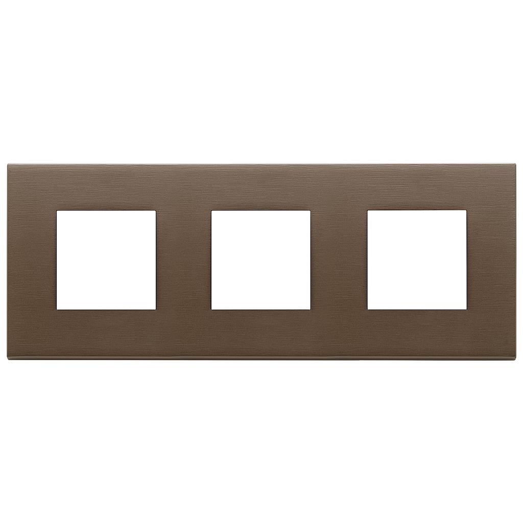 Vimar Eikon Exé - Plaque de recouvrement 6M - 2+2+2x71 (Métal brossé - Bronze)