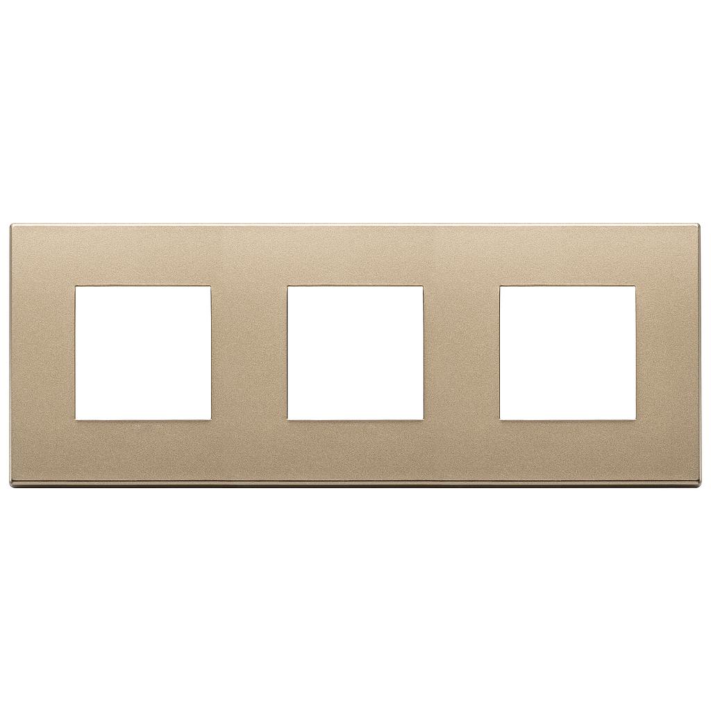 Vimar Eikon Exé - Afdekraam 6M - 2+2+2x71 (Metaal - Satijn goud)