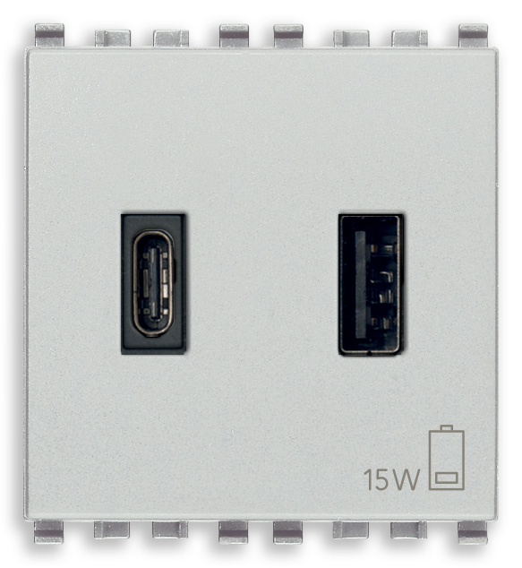 Vimar Eikon - Prise USB-A+C 5V 3A 2M (Next)