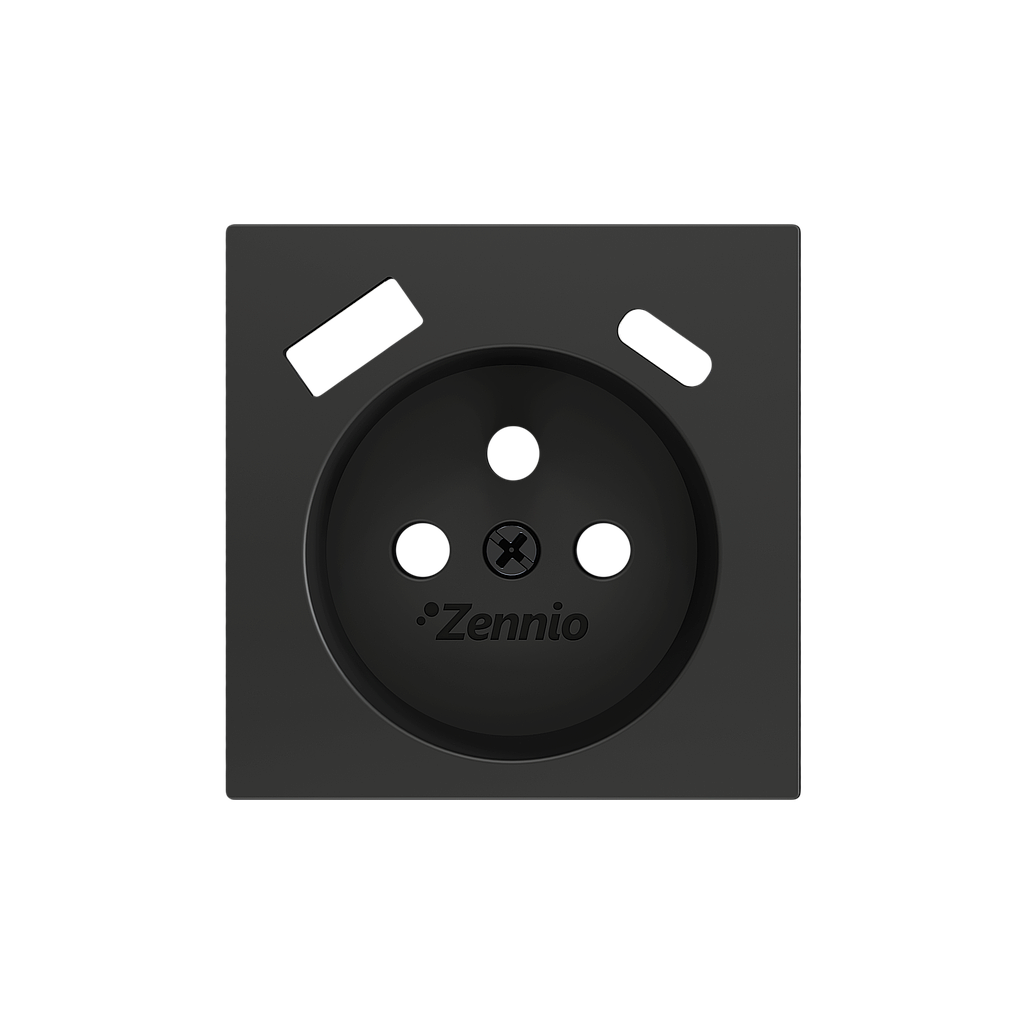 Zennio ZS55 - Cache pour base de prise à borne avec USB C+A 55x55 mm (Anthracite)