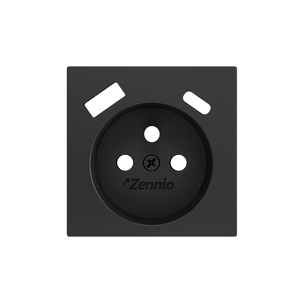 Zennio ZS55 - Centraalplaat 55x55mm voor penaarde stopcontact met USB C+A (Antraciet)