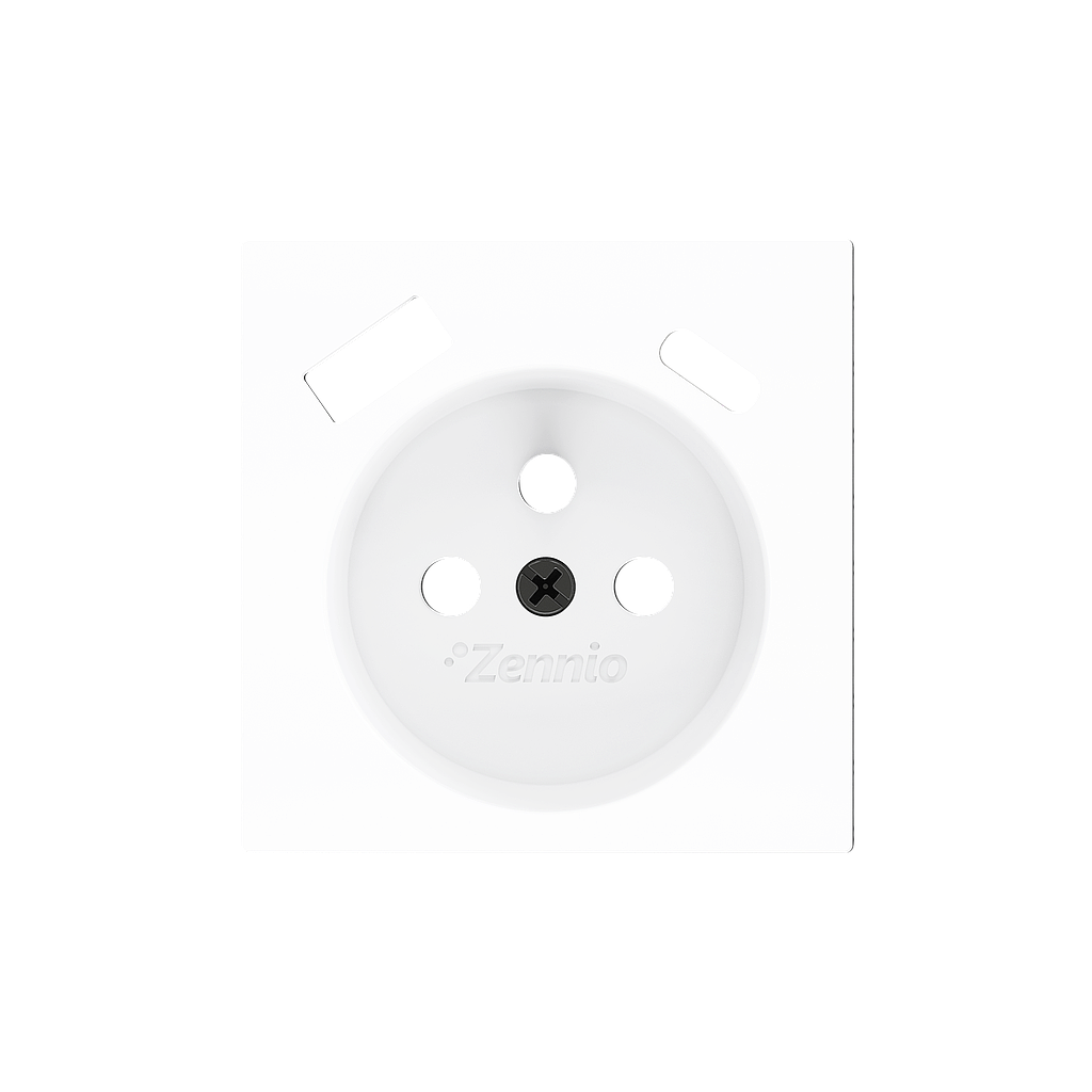 Zennio ZS55 - Centraalplaat 55x55mm voor penaarde stopcontact met USB C+A (Mat wit)