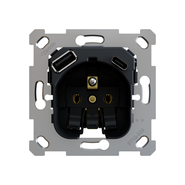 Zennio ZS55/ZS70 - Penaarde insert met USB C+A 16A/250V (met steekklemmen)