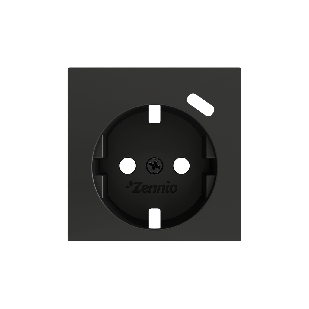 Zennio ZS55 - Cache pour base de prise Schuko avec USB C 55x55 mm (Anthracite)