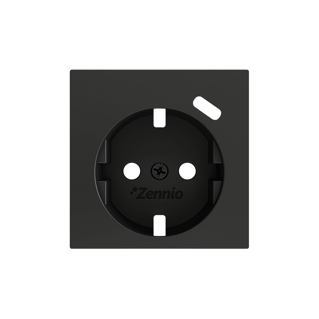 Zennio ZS55 - Centraalplaat 55x55mm voor schuko stopcontact met USB C (Antraciet)
