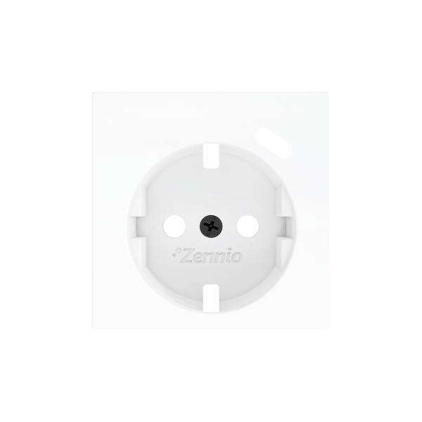 Zennio ZS55 - Centraalplaat 55x55mm voor schuko stopcontact met USB C (Mat wit)