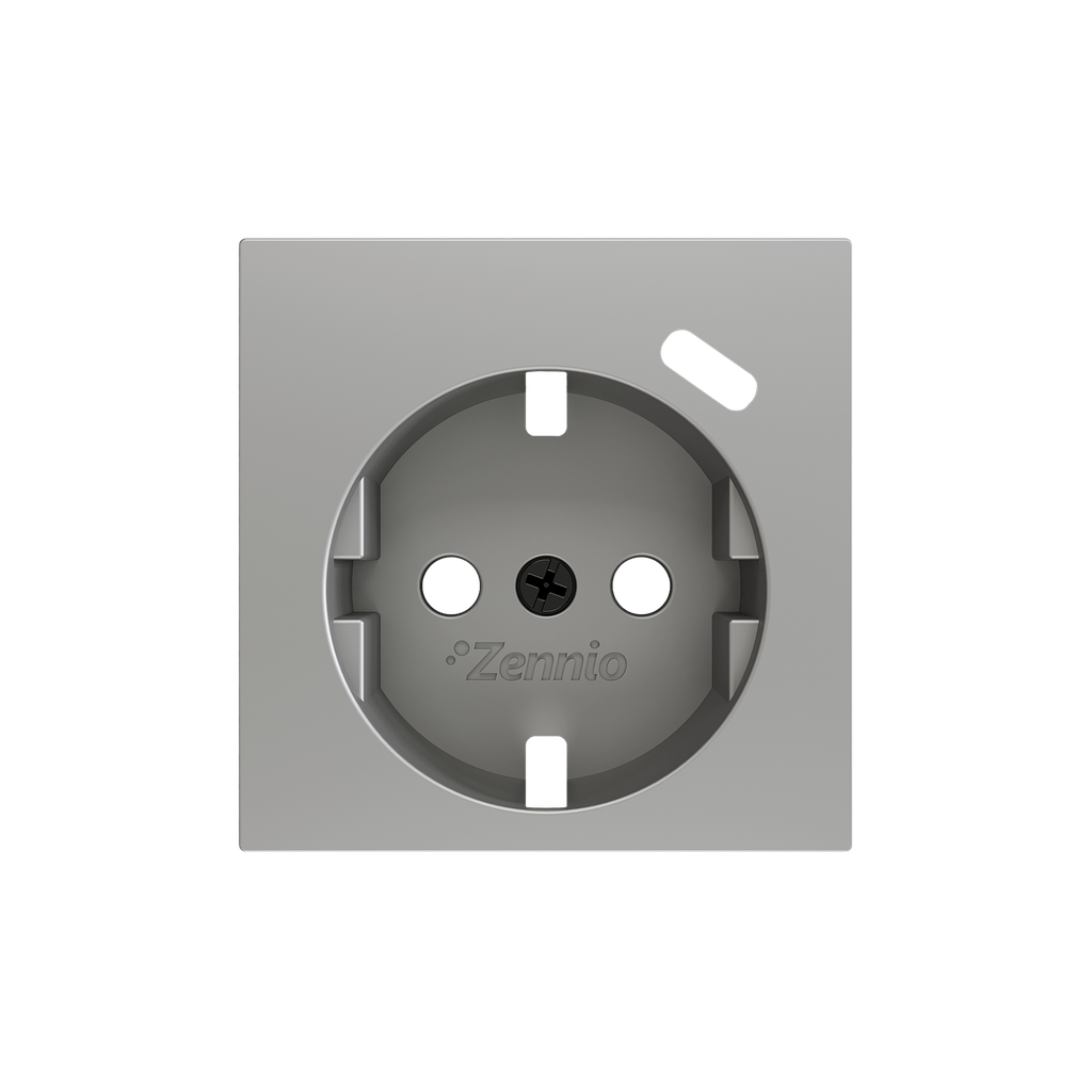Zennio ZS55 - Centraalplaat 55x55mm voor schuko stopcontact met USB C (Zilver)