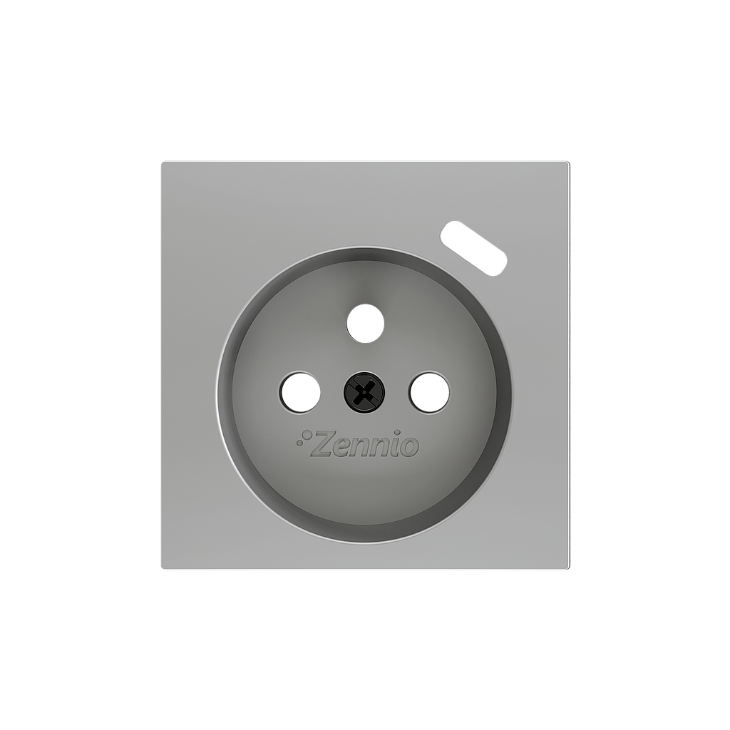 Zennio ZS55 - Centraalplaat 55x55mm voor penaarde stopcontact met USB C (Zilver)
