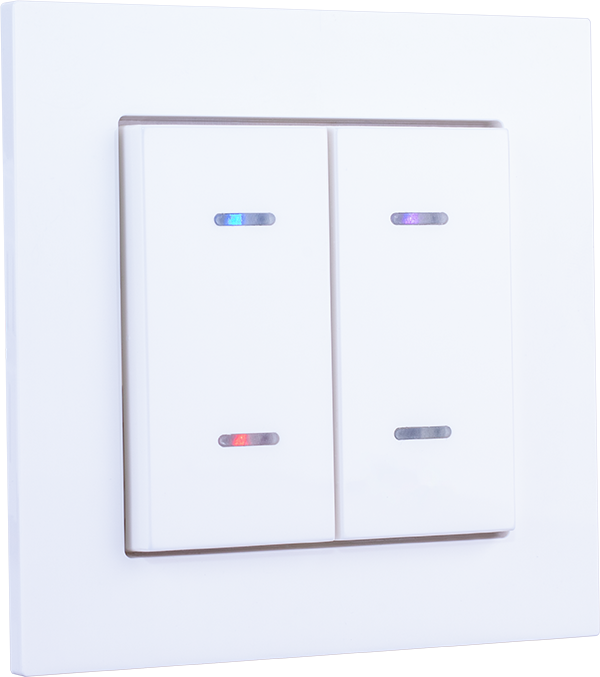 Weinzierl Match 55 - Dubbele schakelaarafdekking met statusindicatie (Wit)
