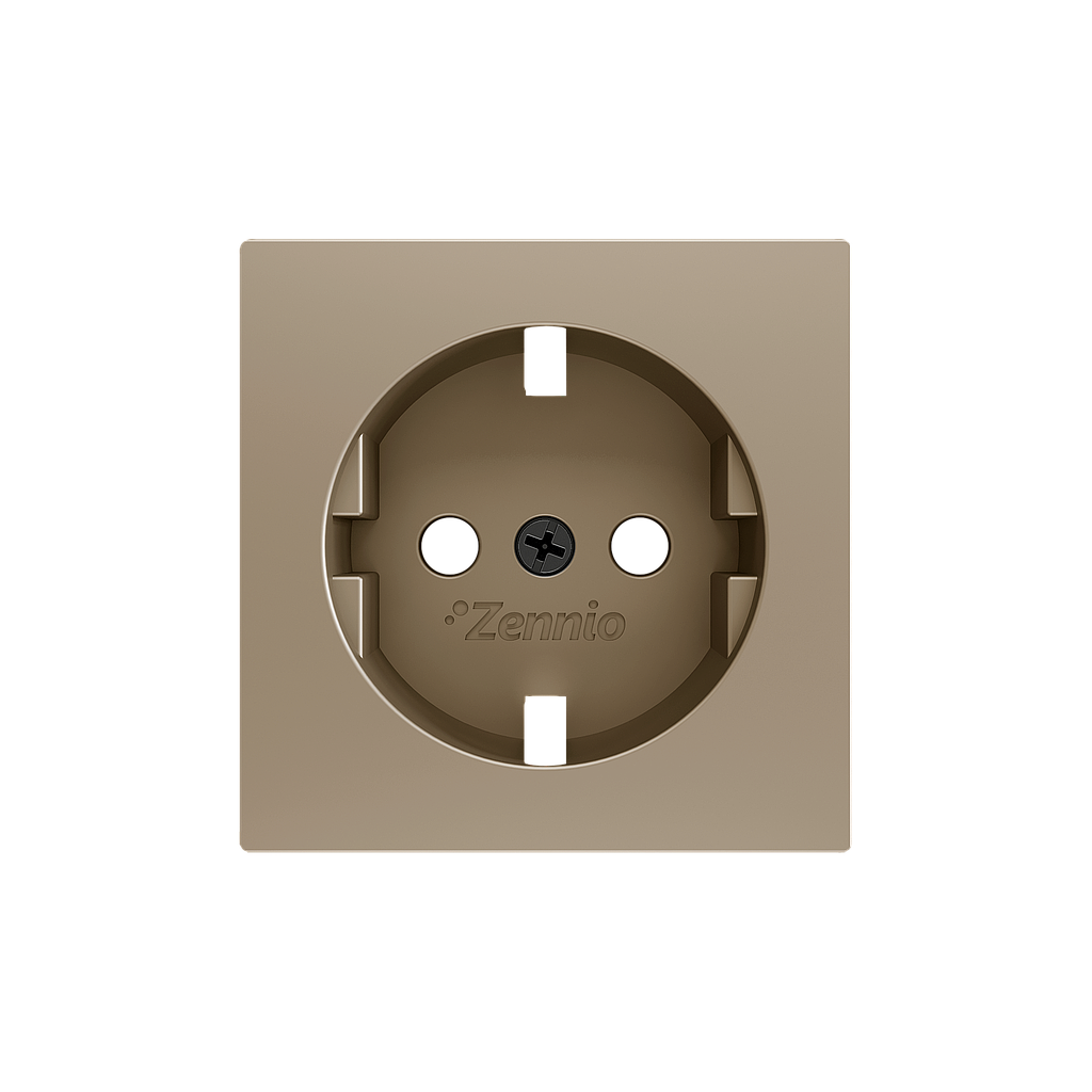 Zennio ZS55 - Schuko centraalplaat (Champagne) - VPE=10