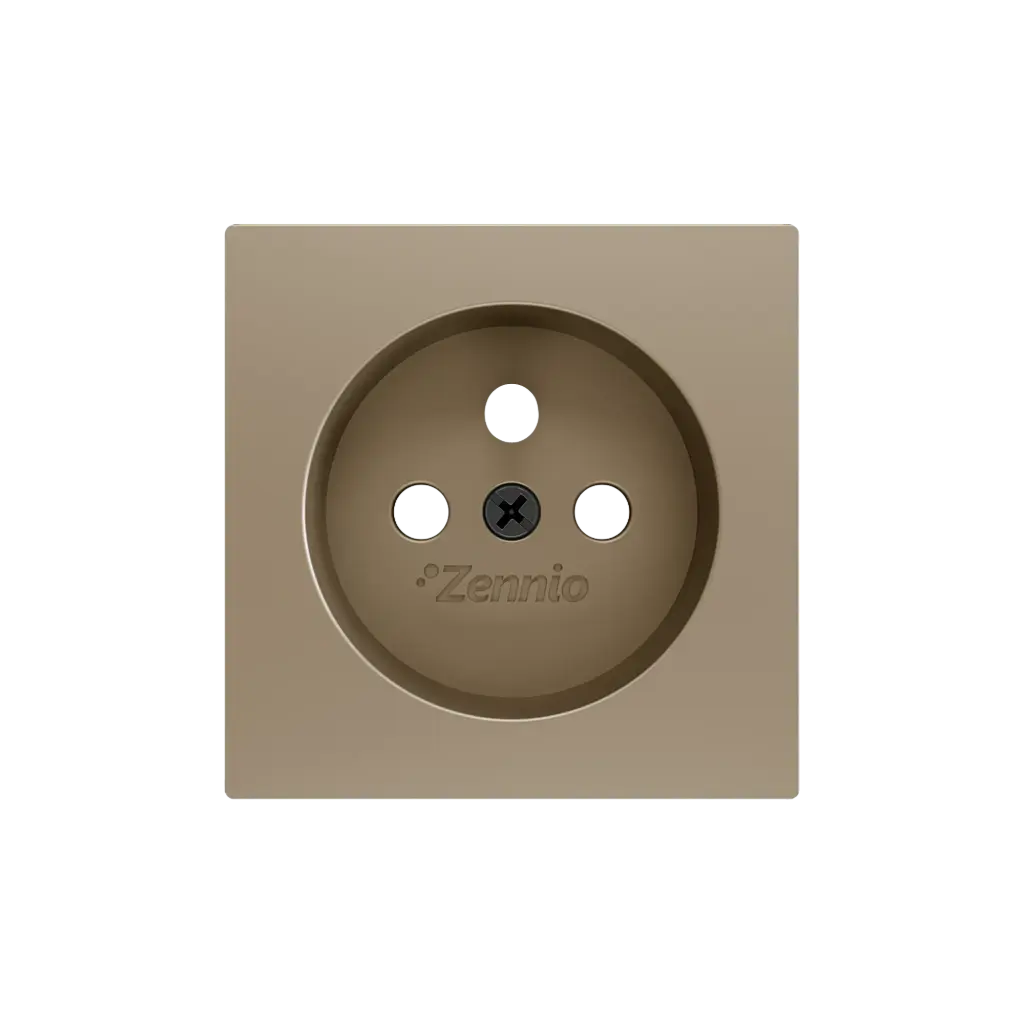 Zennio ZS55 - Centraalplaat voor penaarde stopcontact met schroeven ZE8300005 (Champagne) - VPE=10