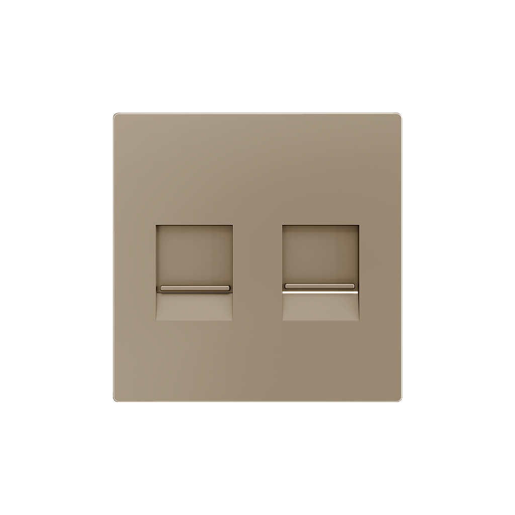 Zennio ZS55 - Centraalplaat voor dubbele RJ45 connector (Champagne)