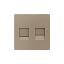 Zennio ZS55 - Centraalplaat voor dubbele RJ45 connector (Champagne)