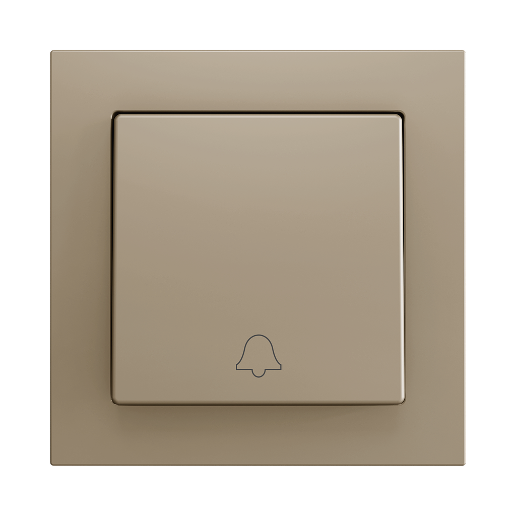 Zennio ZS55 - Soft drukknop - enkel 1-v - deurbel icoon (Champagne)