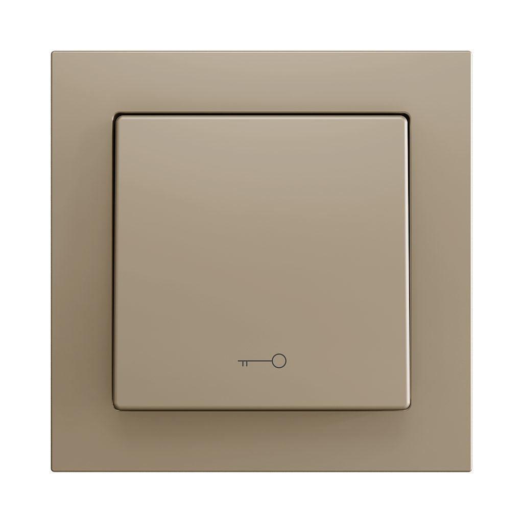 Zennio ZS55 - Soft drukknop - enkel 1-v - sleutel icoon (Champagne)