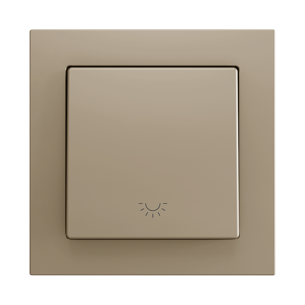 Zennio ZS55 - Soft drukknop - enkel 1-v - licht icoon (Champagne)