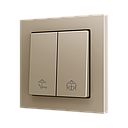 Zennio ZS55 - Bouton poussoir Soft - double 2-p - icône volet (Champagne) - VPE=10