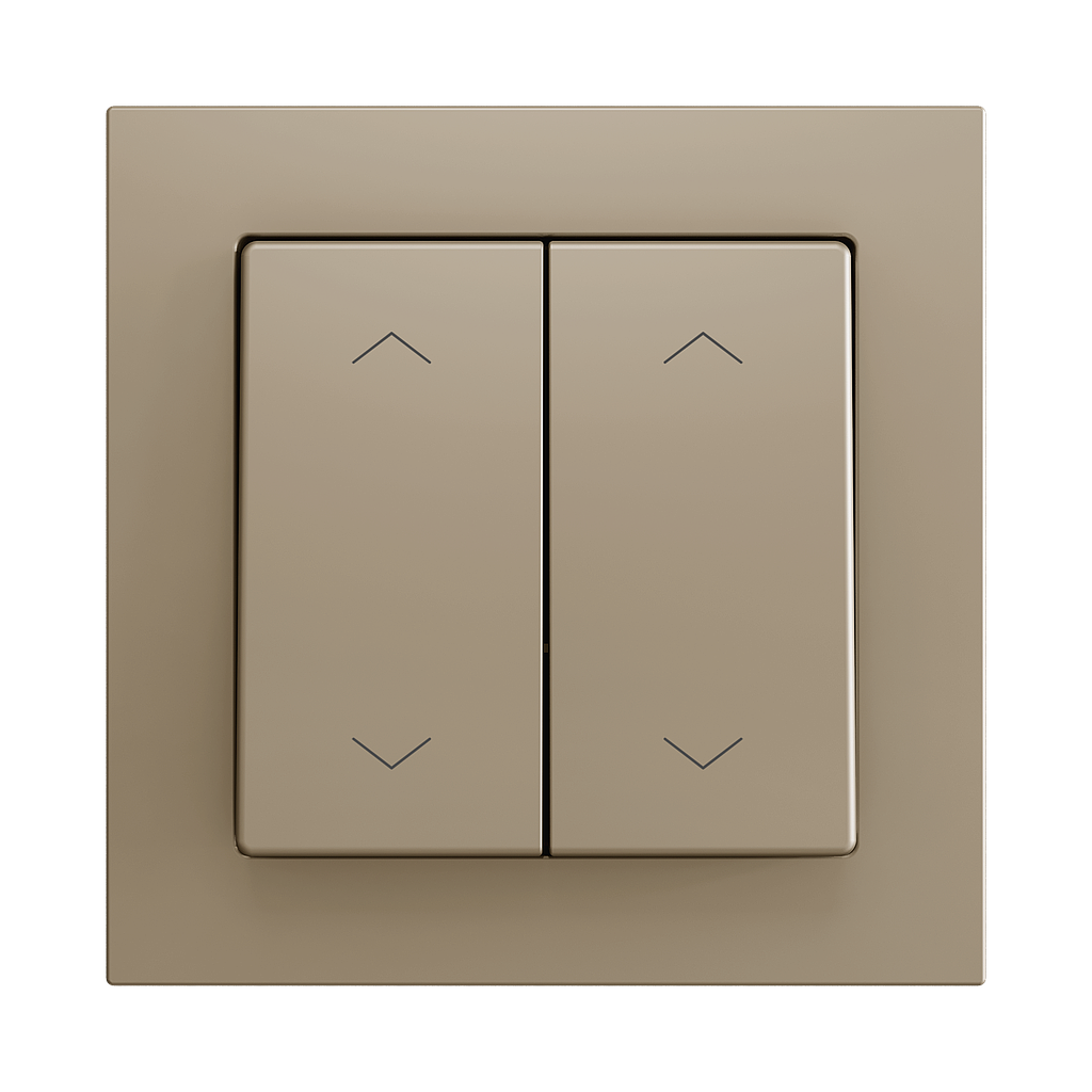 Zennio ZS55 - Bouton poussoir Soft - double 4-p - icône volet (Champagne) - VPE=10