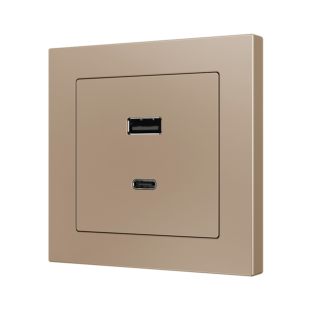 Zennio ZS55 - Enjoliveur USB-C+A (Champagne)