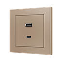 Zennio ZS55 - USB-C+A centraalplaat (Champagne)