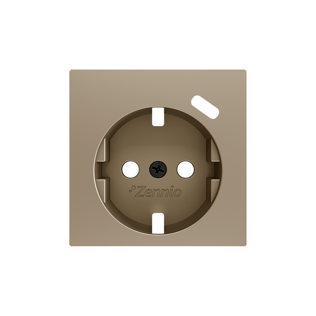 Zennio ZS55 - Cache pour base de prise Schuko avec USB C 55x55 mm (Champagne)