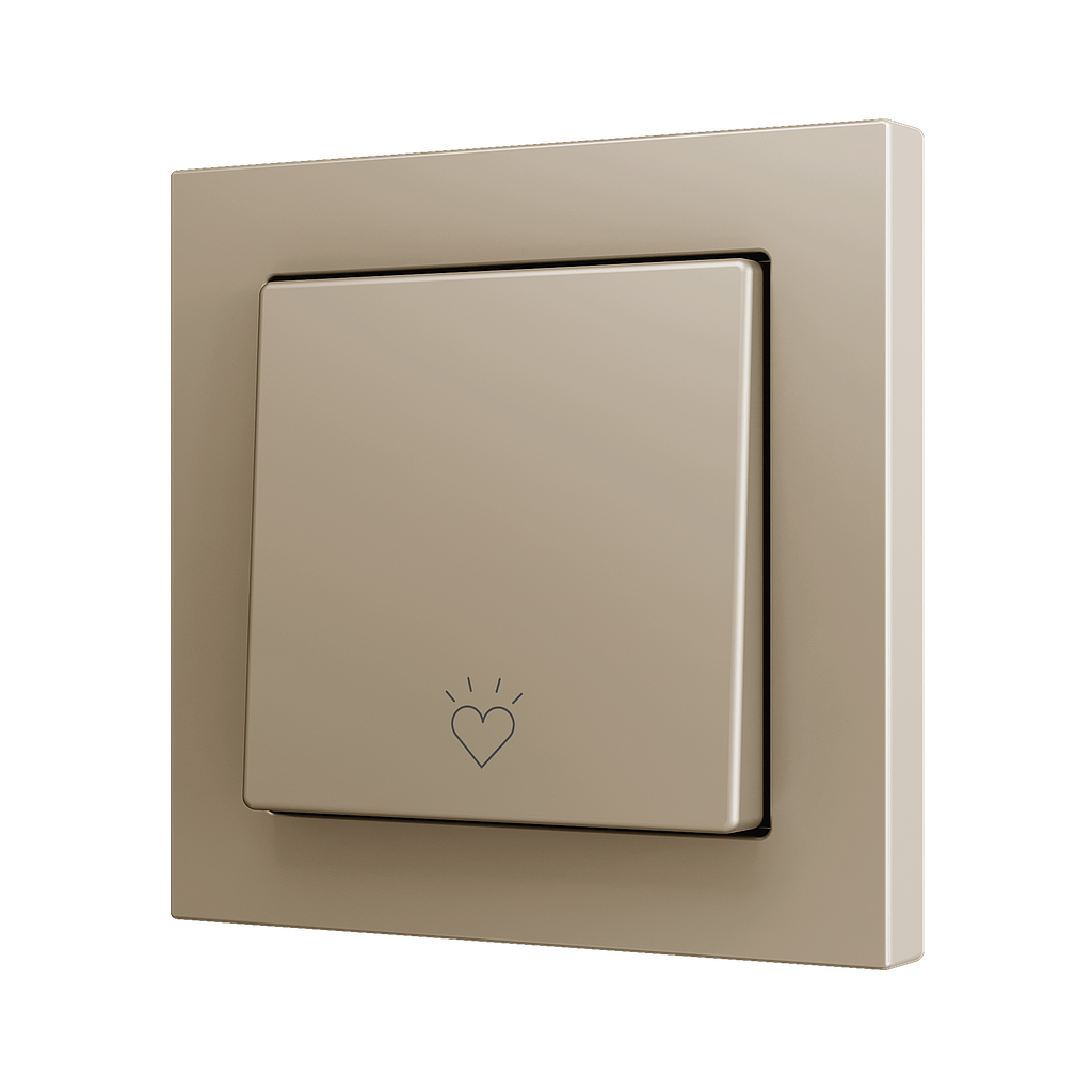 Zennio ZS55 - Soft drukknop - enkel 1-v (Champagne - Custom) - vanaf 100 stuks