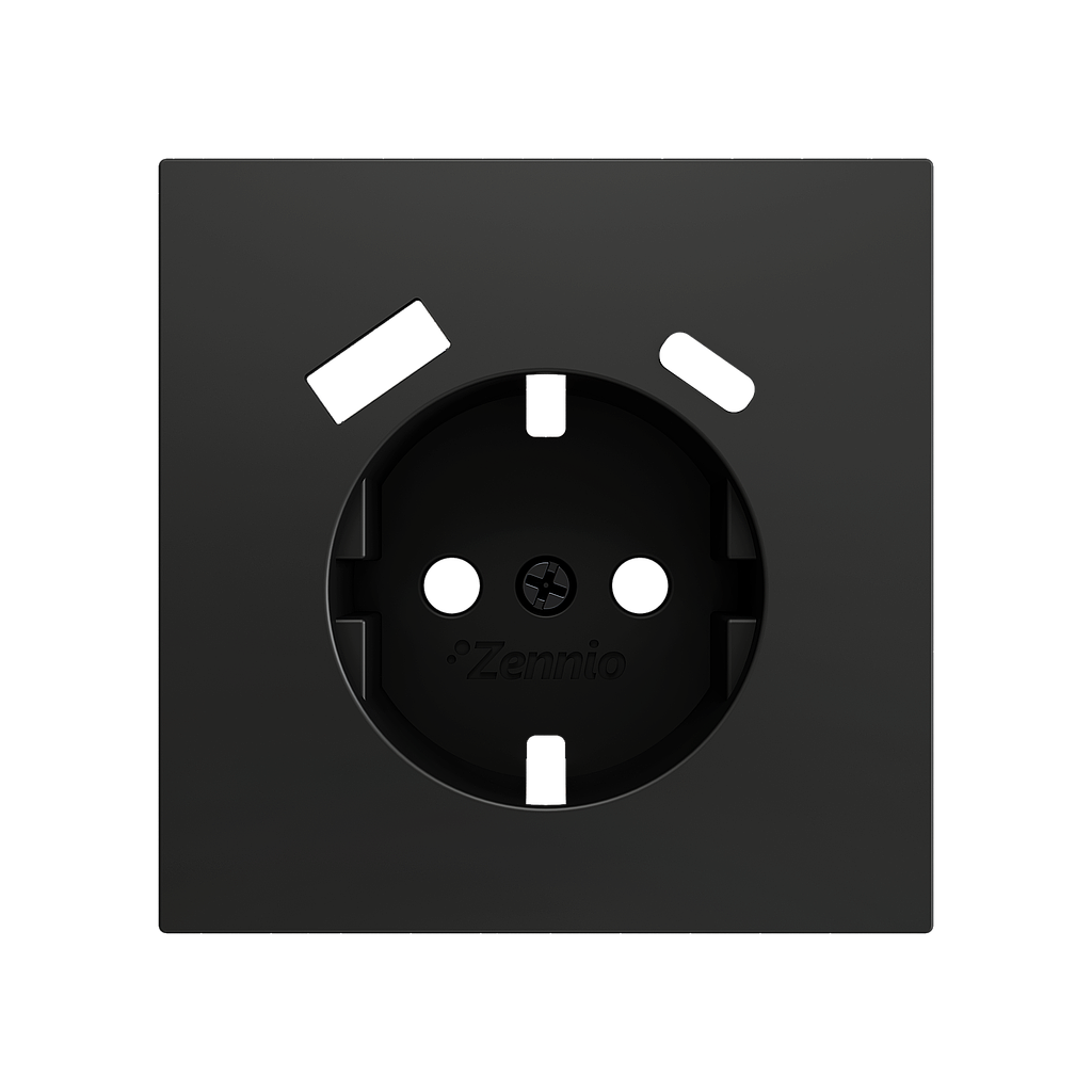 Zennio ZS70 - Centraalplaat 70x70mm voor schuko stopcontact met USB C+A (Antraciet)