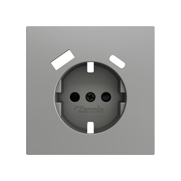 Zennio ZS70 - Centraalplaat 70x70mm voor schuko stopcontact met USB C+A (Zilver)