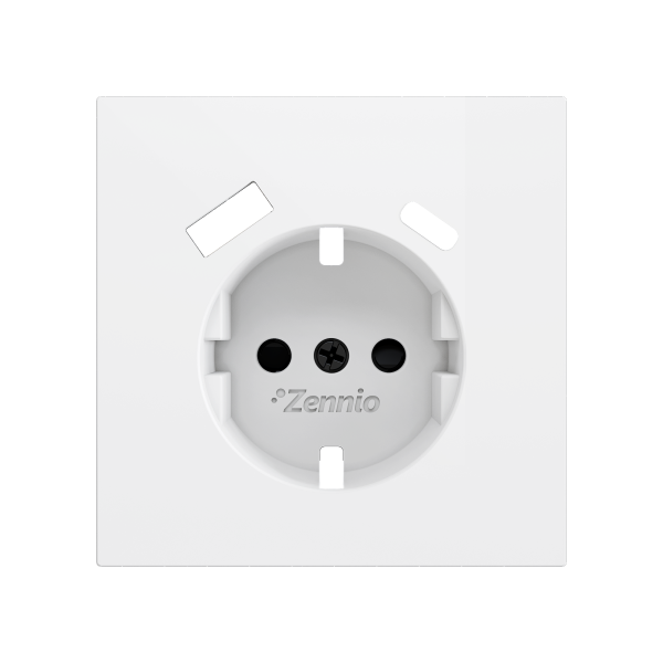 Zennio ZS70 - Centraalplaat 70x70mm voor schuko stopcontact met USB C+A (Mat wit)