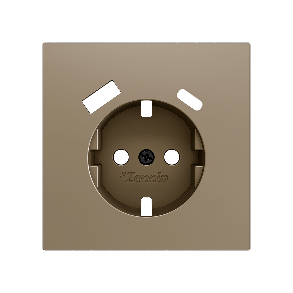 Zennio ZS70 - Centraalplaat 70x70mm voor schuko stopcontact met USB C+A (Champagne)