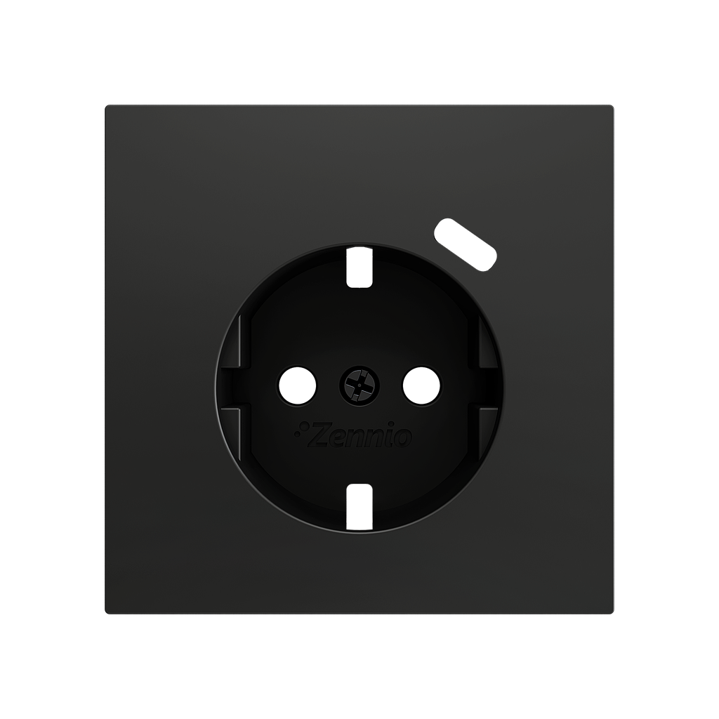 Zennio ZS70 - Centraalplaat 70x70mm voor schuko stopcontact met USB C (Antraciet)
