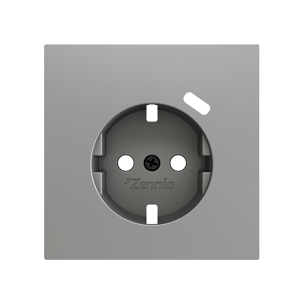 Zennio ZS70 - Centraalplaat 70x70mm voor schuko stopcontact met USB C (Zilver)