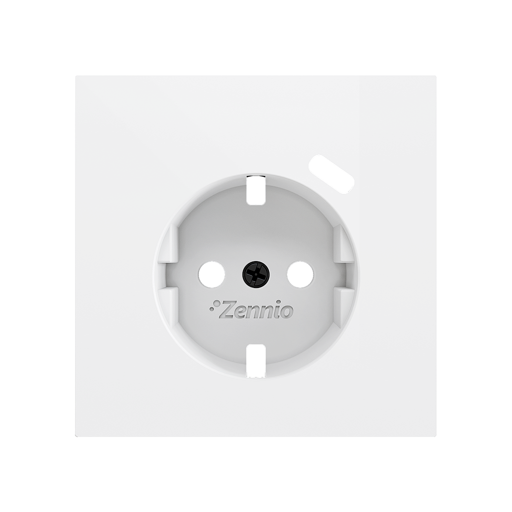 Zennio ZS70 - Centraalplaat 70x70mm voor schuko stopcontact met USB C (Mat wit)