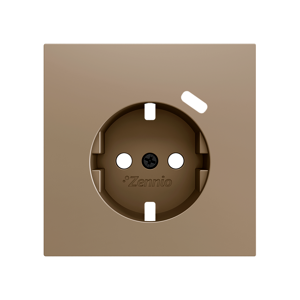 Zennio ZS70 - Centraalplaat 70x70mm voor schuko stopcontact met USB C (Champagne)