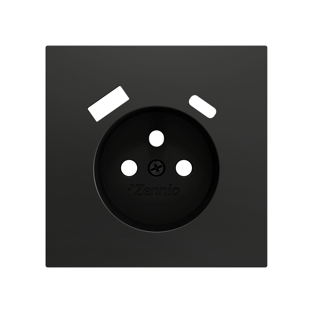 Zennio ZS70 - Centraalplaat 70x70mm voor penaarde stopcontact met USB C+A (Antraciet)