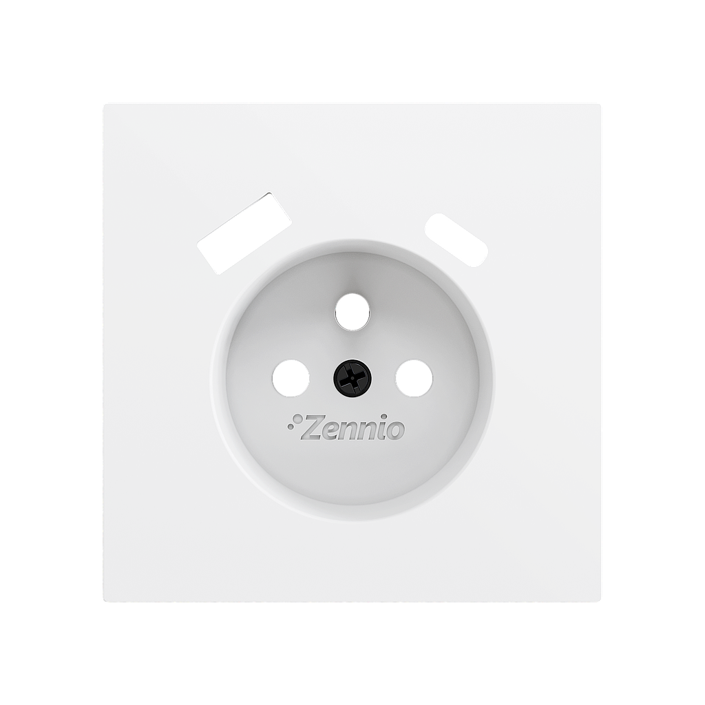 Zennio ZS70 - Enjoliveur 70x70mm pour prise à borne avec USB C+A (Blanc mat)