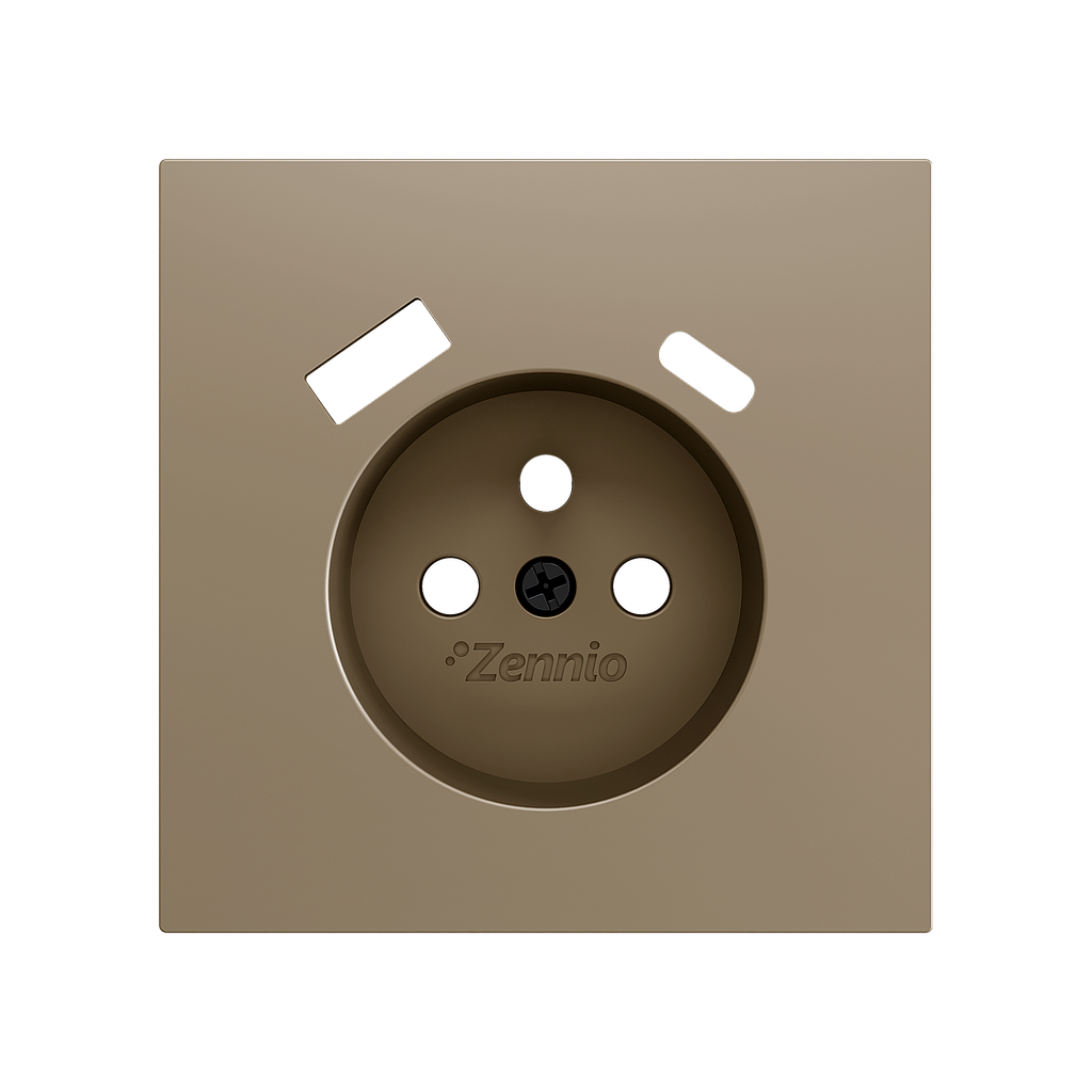 Zennio ZS70 - Centraalplaat 70x70mm voor penaarde stopcontact met USB C+A (Champagne)