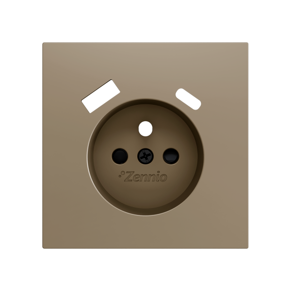 Zennio ZS70 - Enjoliveur 70x70mm pour prise à borne avec USB C+A (Champagne)